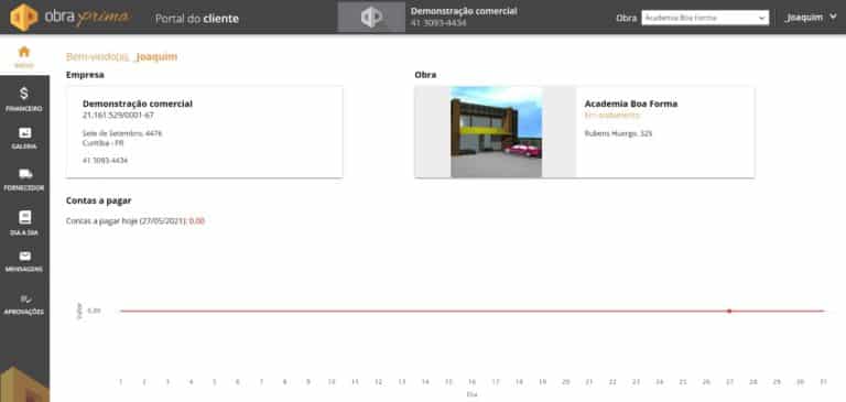 Portal do cliente: Mantenha seus clientes atualizados com informações das obras e projetos.